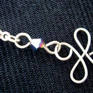 Wire Wrapped Bracelet Celtic Knot Swarovski..