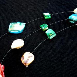 Floating Shell Necklace Bridal Beach Jewelry