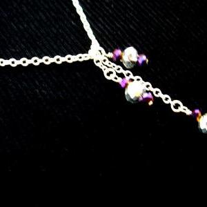 Solid Sterling Silver Necklace With Swarovski..