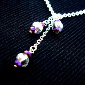 Solid Sterling Silver Necklace With Swarovski..