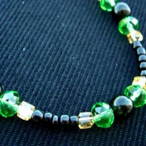 Green Swarovski Necklace Black