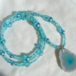 Aquamarine Necklace Jade Stone