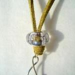 Treble Clef Pendant Necklace Leather Suede Crackle..