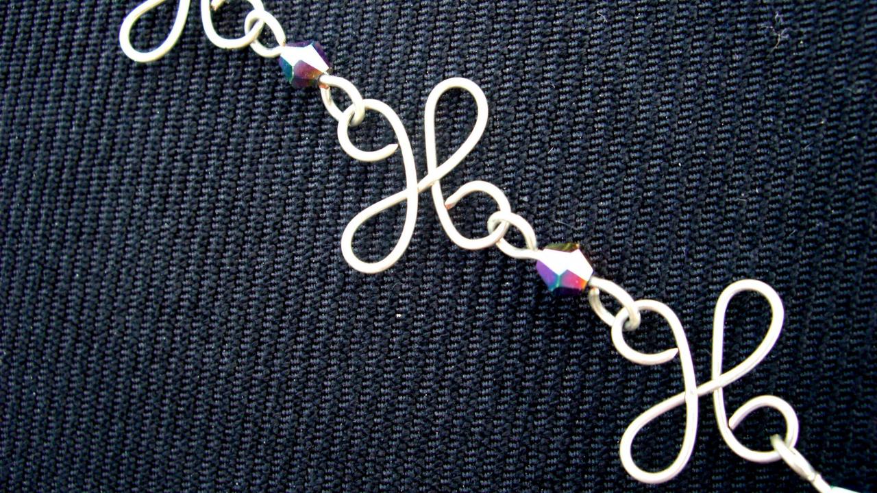 Wire Wrapped Bracelet Celtic Knot Swarovski Bracelet