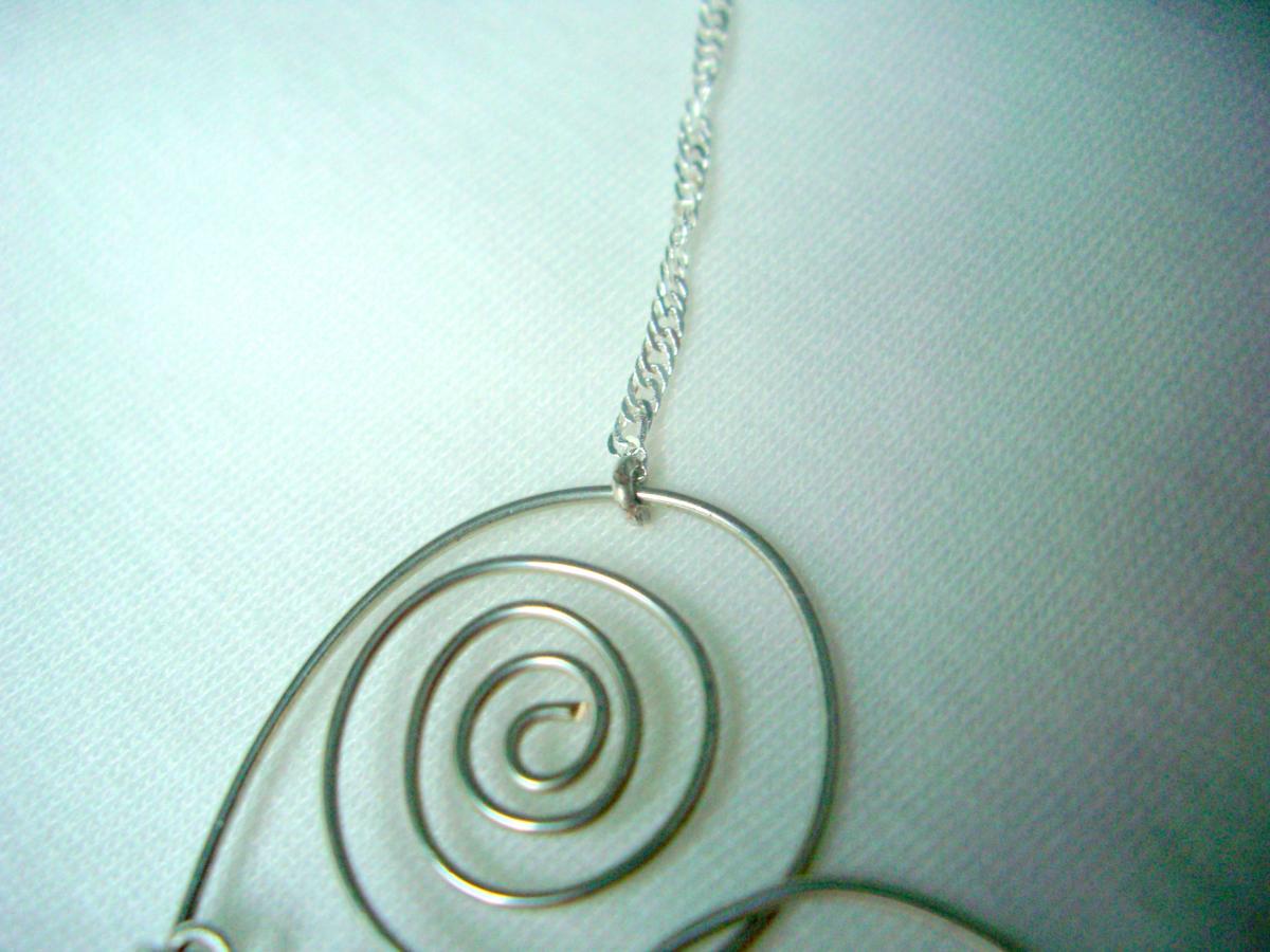 Wire Wrap Heart Necklace Silver Swirl Scroll Custom Word Live Pendant ...